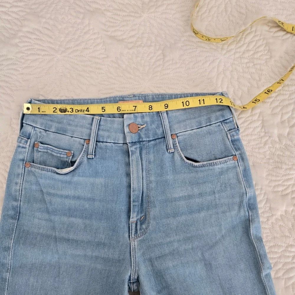 MOTHER The Looker Ankle Fray Jeans Hold My Hand Light Blue Wash 1431-926 Size 25